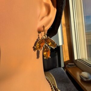 Elegant Gold and Amber Earrings